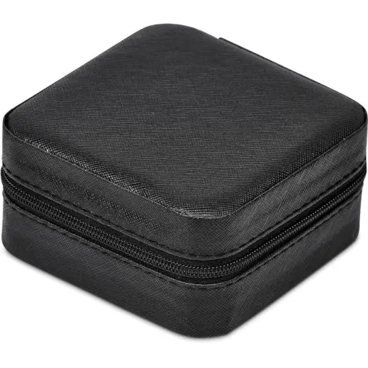 Eva & Elm Crystal Travel Jewellery Box Black Closed